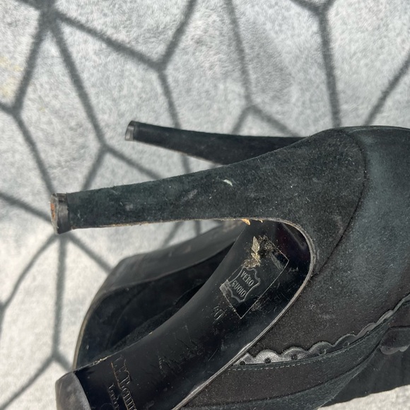 LK Bennett London Black Nikata Suede Leather Heeled Boots - Picture 10 of 11